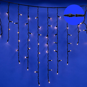 СНЯ Бахрома св/д с эффектом мерцания 4,8 м. Соединяемая. 176 светодиодов. 3000К провод черный. IP67 Uniel 