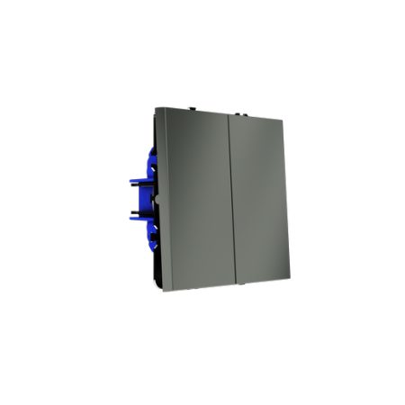 Выключатель с самовозвратом встраиваемый Voltum S70 двухклавишный 10А, (титан)