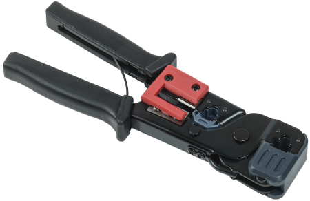 ITK Инструмент обжимной для RJ-45/12/11 без храпового механизма чёрно-красный