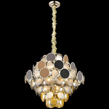 Люстра подвесная Белое золото/Прозрачный, Янтарный, Разноцветный E14 17*40Вт WE141.17.303 WERTMARK