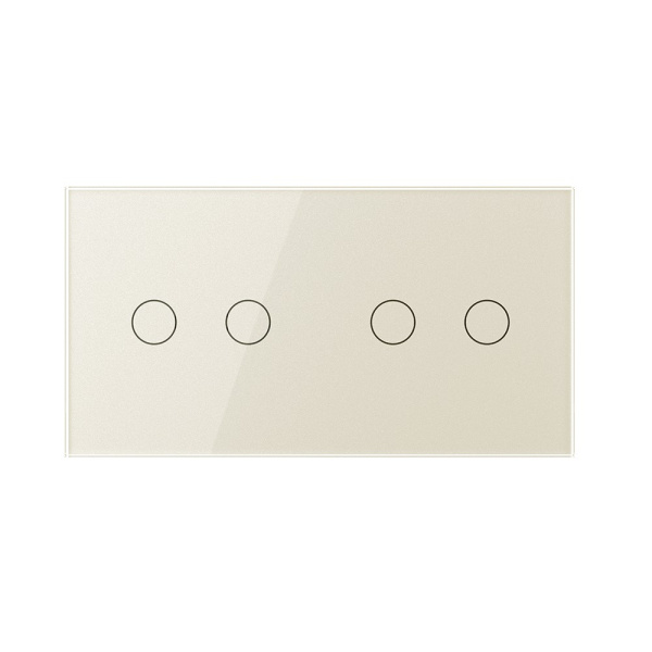 Сенсорный выключатель 4 клавиши (2-2), 2 поста, цвет жемчужный Livolo