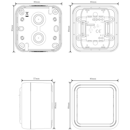 Donel W55 Выключатель звонкового типа 1-кл. накладной, с подсв., серый, IP55, серия (тип) DIP55