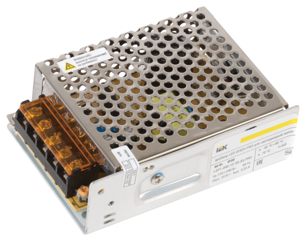 Драйвер LED ИПСН-PRO 40Вт 12В блок-клеммы IP20 IEK