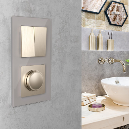 Favorit Рамка на 2 поста (дымчатый,стекло) Werkel