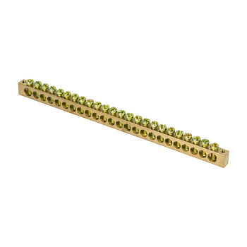 Шина PEN "ноль-земля" (8х12мм) 24 отверстия латунь крепеж по краям PROxima EKF