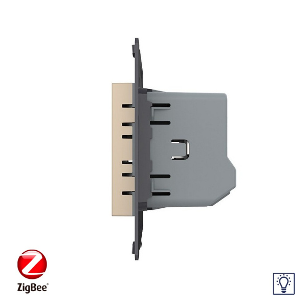 Одноклавишный проходной сенсорный диммер ZigBee, цвет золотой (механизм) Livolo