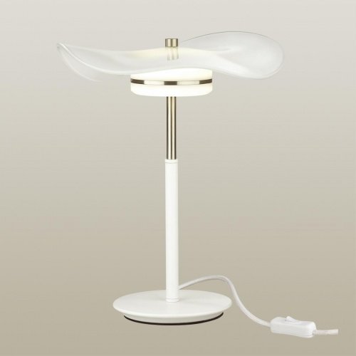 Настольная лампа LED 1*10W 3500K FLUENT никель/белый/стекло ODEON LIGHT фото 3