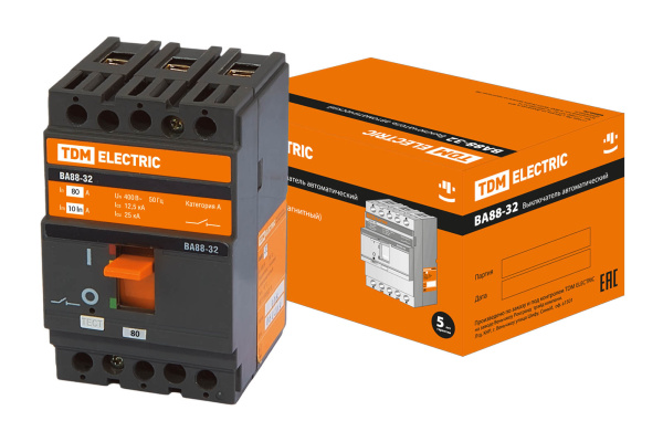 Выключатель автоматический ВА МОД ВА88-32 3П 80А 25кА TDM