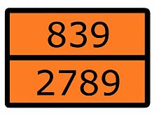 Знак для маркировки опасных грузов "Номер ООН 839/2789" ГОСТ Р 52290-2004 300х400 мм, пленка самоклеящаяся ГОСТ 19433-88 EKF