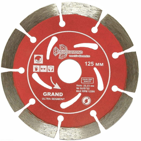 Диск алмазный отрезной 125*22,23 Сегментный серия Grand hot press GUS722 Trio-Diamond