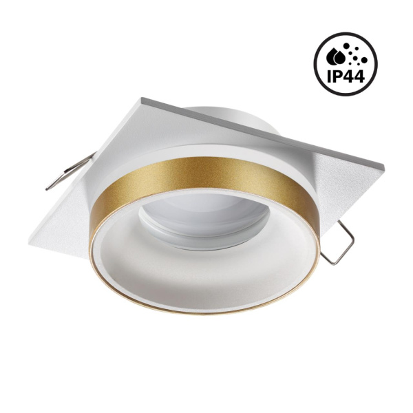 Св-к встр.влагозащ.GU10 9W 220V WATER белый/золото NOVOTECH