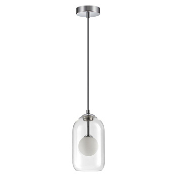 Подвес G9 1*40W LOSTAR хром/белый/прозрачный/стекло B ODEON LIGHT