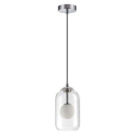 Подвес G9 1*40W LOSTAR хром/белый/прозрачный/стекло B ODEON LIGHT