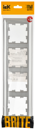 BRITE Рамка 4-мест. РУ-4-Бр алюм./алюм. IEK