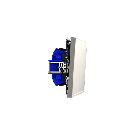 Выключатель встраиваемый Voltum S70 двухклавишный с подсветкой 10А, (кашемир)