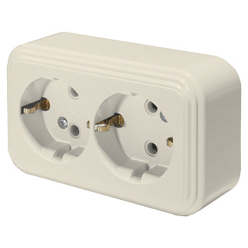 Розетка 2-местная с/з STEKKER, PST16-31-20 (RA 16-238-БЖ), пластик АВС, 250В, 16А, IP20, слоновая кость Розетка 2-местная с/з STEKKER, PST16-31-20 (RA 16-238-БЖ), пластик АВС, 250В, 16А, IP20, слоновая кость