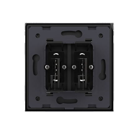 Розетка аудио RCA "2-ой тюльпан" двойная Черная Livolo