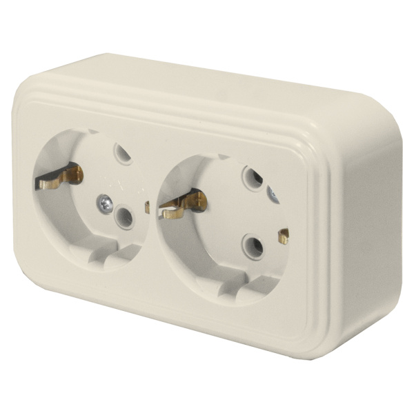 Розетка 2-местная с/з STEKKER, PST16-31-20 (RA 16-238-БЖ), пластик АВС, 250В, 16А, IP20, слоновая кость Розетка 2-местная с/з STEKKER, PST16-31-20 (RA 16-238-БЖ), пластик АВС, 250В, 16А, IP20, слоновая кость