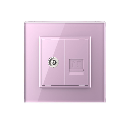 Розетка ТВ/КОМП RJ-45 Розовая Livolo