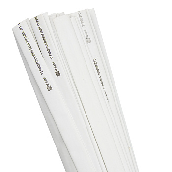 Термоусаживаемая трубка ТУТ нг 16/8 белая в отрезках по 1м PROxima EKF