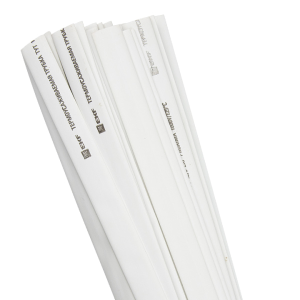 Термоусаживаемая трубка ТУТ нг 16/8 белая в отрезках по 1м PROxima EKF