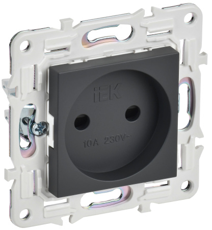 SKANDY Розетка без заземления с защитными шторками 10А SK-R01T титан IEK
