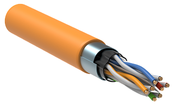 ITK Витая пара F/UTP кат.6 4х2х23AWG solid LSZH нг(А)-HF оранжевый (305м)