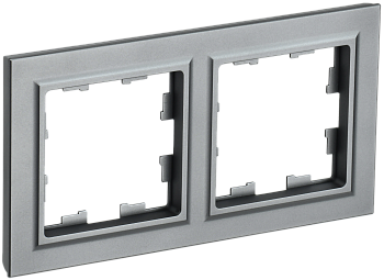 BRITE Рамка 2-местная РУ-2-БрС сталь IEK