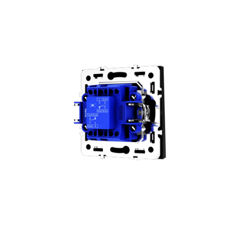 Перекрестный переключатель встраиваемый Voltum S70 одноклавишный 10А, (черный матовый)