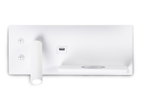 Настенный поворотный св/д светильник с выкл, USB и беспроводной зарядкой FW2971 SWH белый песок LED 3000K 5W+3W 300*120*115 Ambrella Light