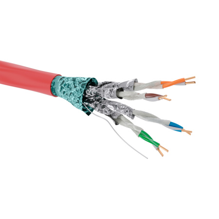 Кабель CAT 6A, F/FTP, нг(А)-FRHF, бухта 500м, красный DKC