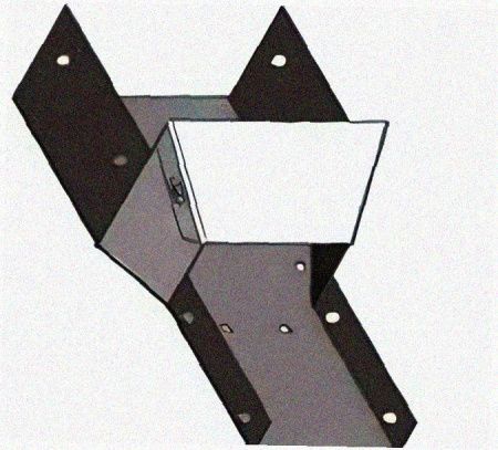Лоток переходной замковый ЛПЗ 100х100-100х50 УТ1,5, оцинкованный лист, S1,5