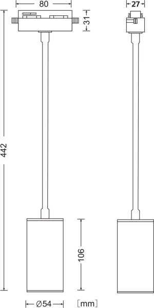 Светильник трековый 1*GU10 50Вт Черный IP20 Track lamps TR010-1-GU10-B Technical