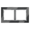 Рамка стеклянная Voltum S70 на 2 поста, (графит, стекло)
