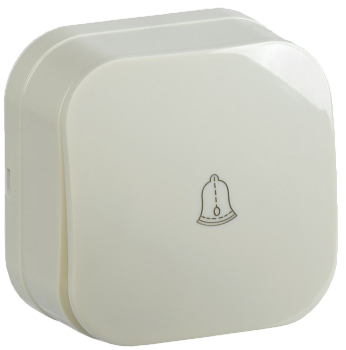 Выключатель 1-клавишный ОУ самовозвратный ВСс20-1-0-ХК 10А GLORY кремовый IEK