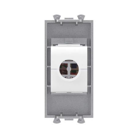 Компьютерная розетка RJ-45 без шторки модульная, кат.5е, "Avanti", "Закаленная сталь", 1 модуль DKC