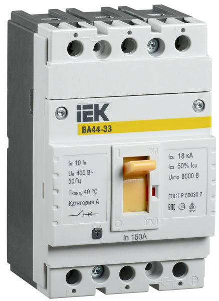 Выключатель автоматический ВА44-33 3П 50А 15кА IEK