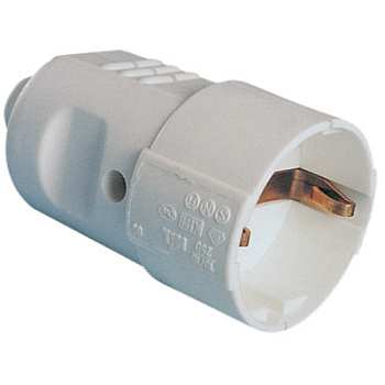 Розетка кабельная, бытовая с центральным вводом кабеля. Серая. IP20 16А 2P+E 230В DKC