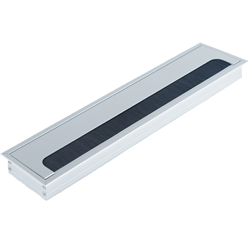 Donel Кабельный громмет (лючок) в стол, 350*80мм, цвет: серебро