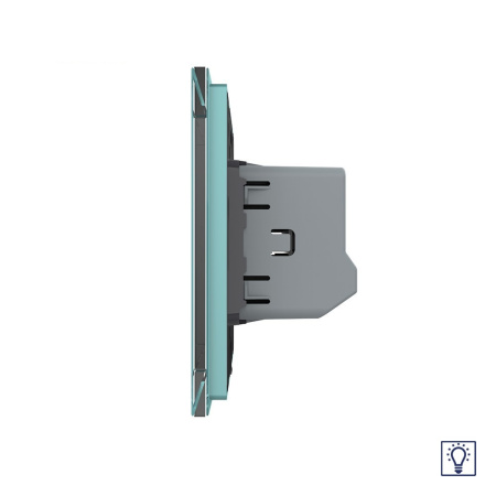 Одноклавишный сенсорный Адаптивный диммер 1 пост, цвет зеленый Livolo