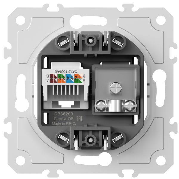 Donel механизм розетки RJ45/TV cat.6,ClassE-8/0-2400 МГц, серия DB Donel механизм розетки RJ45/TV cat.6,ClassE-8/0-2400 МГц, серия DB