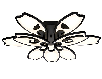 Потолочный светодиодный светильник с пультом FA581/6+3 BK черный 162W 700*640*120 (ПДУ РАДИО 2.4G) Ambrella Light