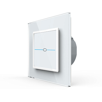 Сенсорный выключатель Quadro 1 клавиша 1 пост Белый Livolo