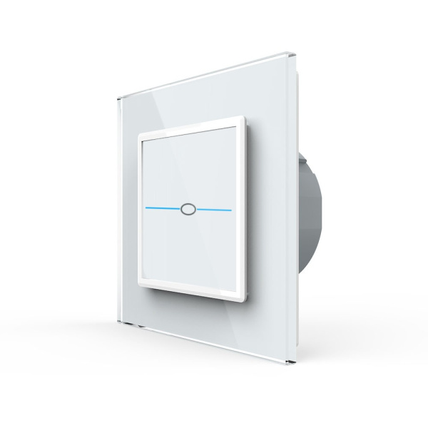 Сенсорный выключатель Quadro 1 клавиша 1 пост Белый Livolo