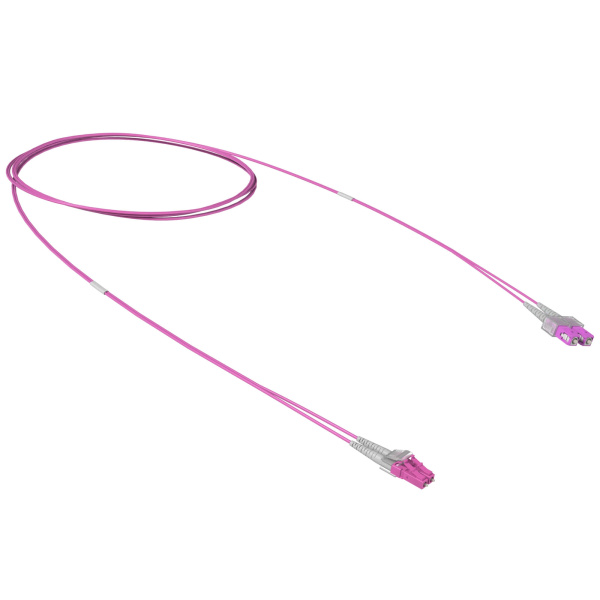 Оптический коммутационный шнур переходной Duplex SC-UPC/LC-UPC, 50/125 OM4, 2 м DKC