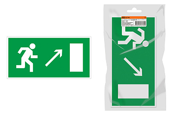 Знак "Направление к эвакуационному выходу направо вверх" 350х124мм для ССА инд. упаковка TDM