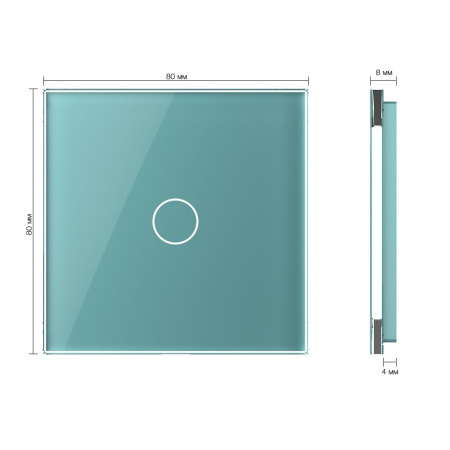 Панель для одноклавишного выключателя зеленая Livolo