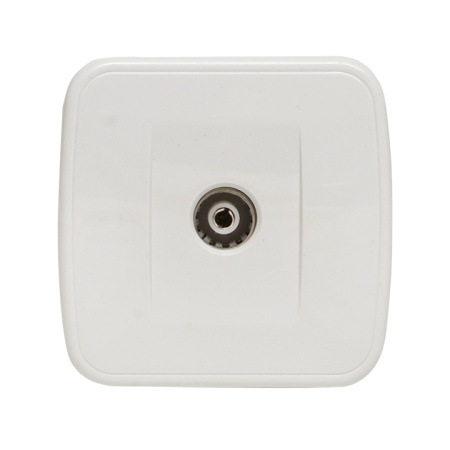 Минск Розетка TV 1-местная ОП 75Ом 5-862МГц белая Basic EKF