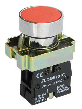 Кнопка управления LAY5-BA41 без подсветки красная 1з IEK