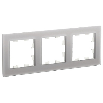 ATLASDESIGN NATURE Рамка СУ 3 пост . органическое стекло алюминий IP20 Schneider Electric